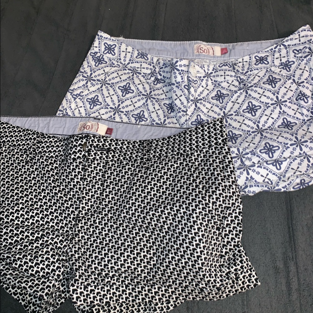 Black &white cute shorts and blue& white shorts!